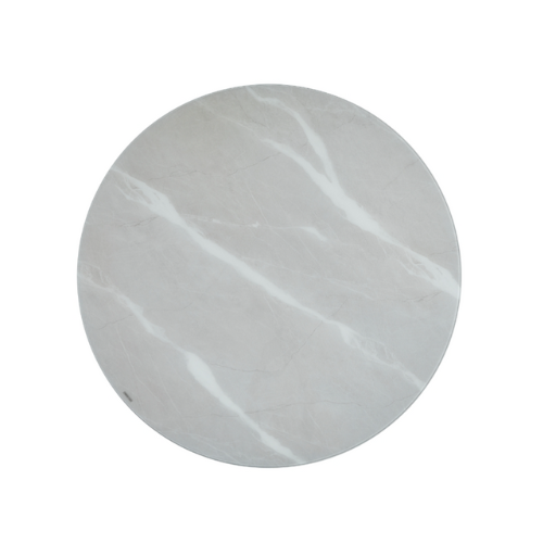 Round Dining Table with Glass & Faux Marble