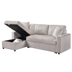 Brecker Sectional Sofabed W/Reversible Storage Chaise