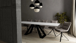 Bridge Double Extension Ceramic Dining Table